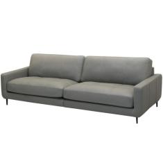 Sofá 3 Lugares Para Sala Living Industrial 210cm ávila L06 Couro Cinza