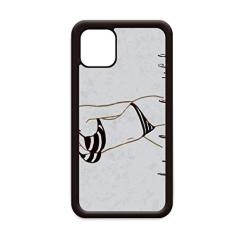 Ilustração de beleza de biquíni estampa preta para iPhone 12 Pro Max capa para Apple Mini Mobile Case Shell