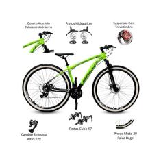 Bicicleta Aro 29 Salut Cabeamento Interno 27v, Cambios Shimano Altus, Freios Hidraulicos e Cubo K7 e-Unissex