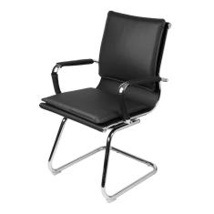 Cadeira Office Soft Em Pu Preta Base Fixa