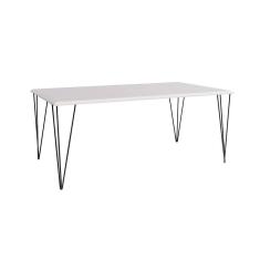 Mesa De Jantar Elen Retangular Tampo De Madeira 140x80cm Branco