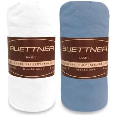 Kit 2 Lençóis Queen de Malha 100% Algodão com Elástico - Buettner by E