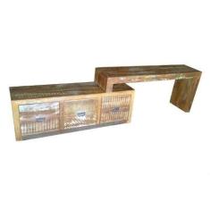 Rack Rústico Kansas em Madeira de Demolição - Cód 2381 - Barrocarte