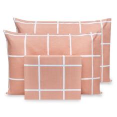 Lençol Casal 3 pçs 40 cm de Altura Estampado Fronhas c/ Ponto Palito P