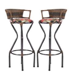 Conjunto 2 Banquetas Charme com Assento Estofado para Bancada - Coage 