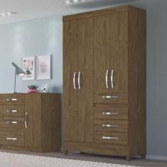 Guarda-Roupa Solteiro 4 Portas 4 Gavetas com Chave Sobral Moval