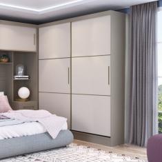 Guarda-roupa Casal 2 Portas 2 Gavetas Classic  Niquel/blanc