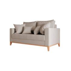 Sofá Beny para Amamentação Base Madeira Maciça Linho Bege