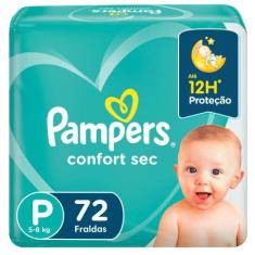 Fralda Pampers Confort Sec Super P 72 Tiras