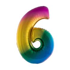 Balão Metalizado Degradê Número 6 - 1 Metro