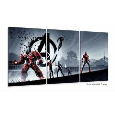 Quadro Decorativo Vingadores 3 peças 120x60 cm em tecido