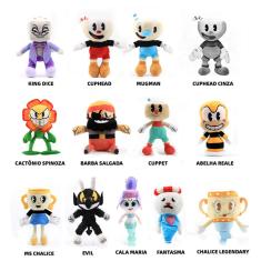 Pelucia Cuphead Mugman Ms Chalice Devil King Dice Cuppet Plush