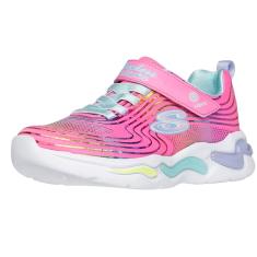 Skechers Tênis infantil unissex com feixes ondulados, Rosa/Multi, 1.5 Little Kid