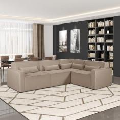 Sofá de Canto 4 Lugares 284cm Linho Lutz Yescasa