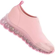 Tênis Infantil Bibi Roller rosa facil de calçar com luzinha