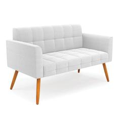 Namoradeira 2 Lugares Pé Palito Castanho Elisa Bouclê Off White D03 - D`rossi