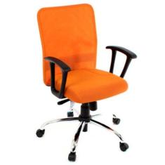 Cadeira Diretor com Braços Linha Tela Mesh Laranja - Design Office Móv