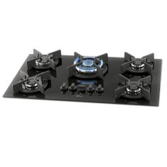 Fogão Cooktop Fischer 5Q Tc Infinity Gás Mesa Vidro Preto