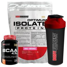 Kit Optimum Isolate Whey Protein 900g  +  Bcaa 100g +  Creatina 100g - Bodybuilders-Unissex
