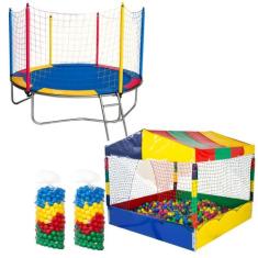 Cama Elástica Pula Pula 2,30m Nacional Piscina de Bolinhas 1,50m 1.000