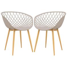 Kit 2 Cadeiras Decorativas Para Sala de Estar Ápeiron Nude
