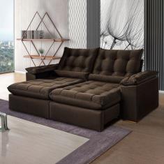 Sofá Retrátil e Reclinável 2 Lugares 200cm Dubai Marrom