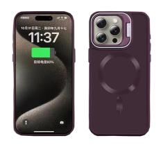 GANGANPRO Capa magnética para iPhone 14 Plus/15 Plus com suporte para câmera, compatível com MagSafe, capa protetora fina de silicone compatível com iPhone 14 Plus/15 Plus de 6,7 polegadas - cinza