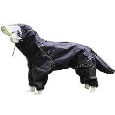 Casaco de chuva para cães, impermeável, casaco de chuva para cães com pernas com capuz, 4 pernas, equipamento de chuva com capuz de raça grande com capa para cães machos, médio e grande, aba