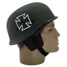 Capacete Para Scooter Elétrica Aberto Verde Com Cruz De Malta Coquinho