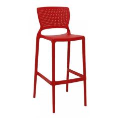 Banqueta Safira Alta Bar Vermelha Tramontina