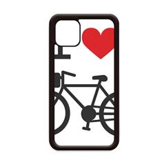 Capa I Love Red Heart Bicycle Pattern para iPhone 12 Pro Max para Apple Mini Mobile Case Shell