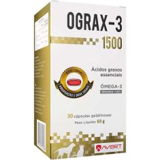 Suplemento Avert Ograx-3 1500 para Cães e Gatos - 30 Cápsulas