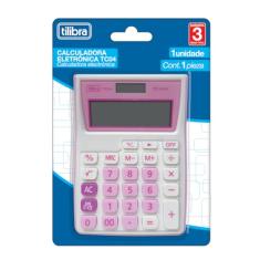 Tilibra - Calculadora de Bolso 12 Dígitos Grande TC04 Rosa - 1 un