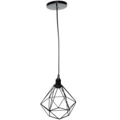 Pendente Aramado Diamante Cabo 1,5 Mt Luminária Lustre Pequeno Teto Re