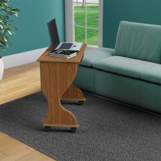 Mesa para Computador Dobrável Rodízios Freijó