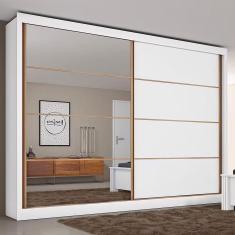 Guarda-Roupa Casal Mademarques Sevilha Flex com 228 cm Largura, 2 Portas, 6 Gavetas, 10 Prateleiras e Espelho