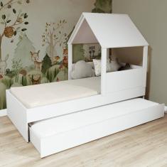 Bicama Casinha Com Telhado Mdf Branco Mobilistore