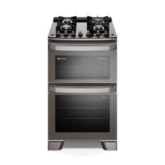 Fogão 4 bocas Electrolux Cinza Experience Mesa Vidro, 2 fornos e PerfectCook360 (FE4DG)