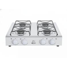 Fogão a Gás 4 Bocas GLP Clarice Júnior Mesa Inox Acendimento Manual Branco