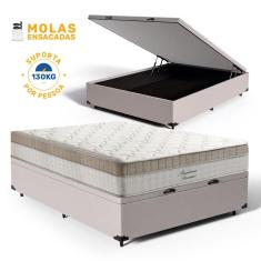 Cama Box Baú com Colchão de Molas Ensacadas Pillow In Anjos Premium Dream Casal 138cm