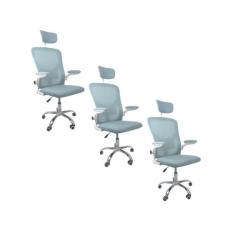 Kit 3 Cadeiras de Escritório Diretor Oficial Vegas com Apoio - Oficial