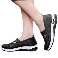 Tenis Ortopedico Feminino - Tênis Flexíveis Ortopédicos Femininos, Sapatos Casuais - Sapatos Malha Respirável Sapatos Ortopédicos, Confortáveis e Fácil Calçar