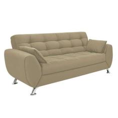 Sofá 3 Lugares Larissa Ii Suede Bege