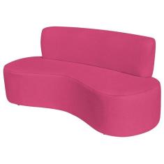 Sofá Curvo Orgânico Escritório Recepção Sala 2 Lugares Amsterdã 140cm Suede Cor Pink