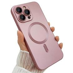 ankofave Capa magnética para iPhone 13 Pro Max para mulheres, design fosco luxuoso metálico macio com protetor de lente de câmera, compatível com capa Magsafe para iPhone 13 Pro Max 6,7 polegadas -