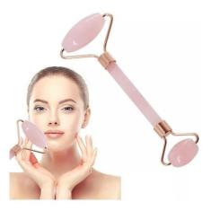 Massageador Facial Rolo Pedra Quartzo Rosa Anti-Rugas Jade - Geral