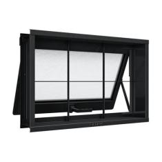 Janela de Aço Maxim-ar com Grade Quadrada 40x60cm Aço Pronto Riobras