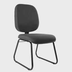 Cadeira Escritório Interlocutor Diretor Estofada Anatômica Base Sky Metal Wood Design