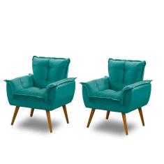 Kit 02 Poltronas Decorativa Opala Suede Tiffany  Madelina Decor