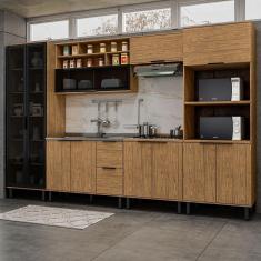 Cozinha Completa Serena 11 Portas 2 Gavetas 100% Mdf Freijó - Panorama Móveis